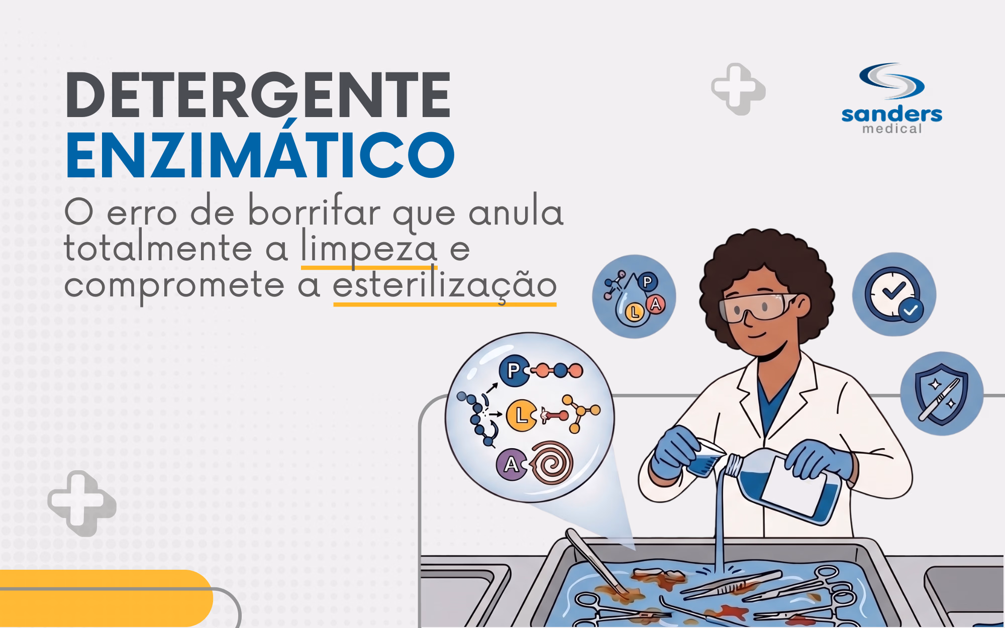 Detergente enzimático na limpeza de instrumentais hospitalares