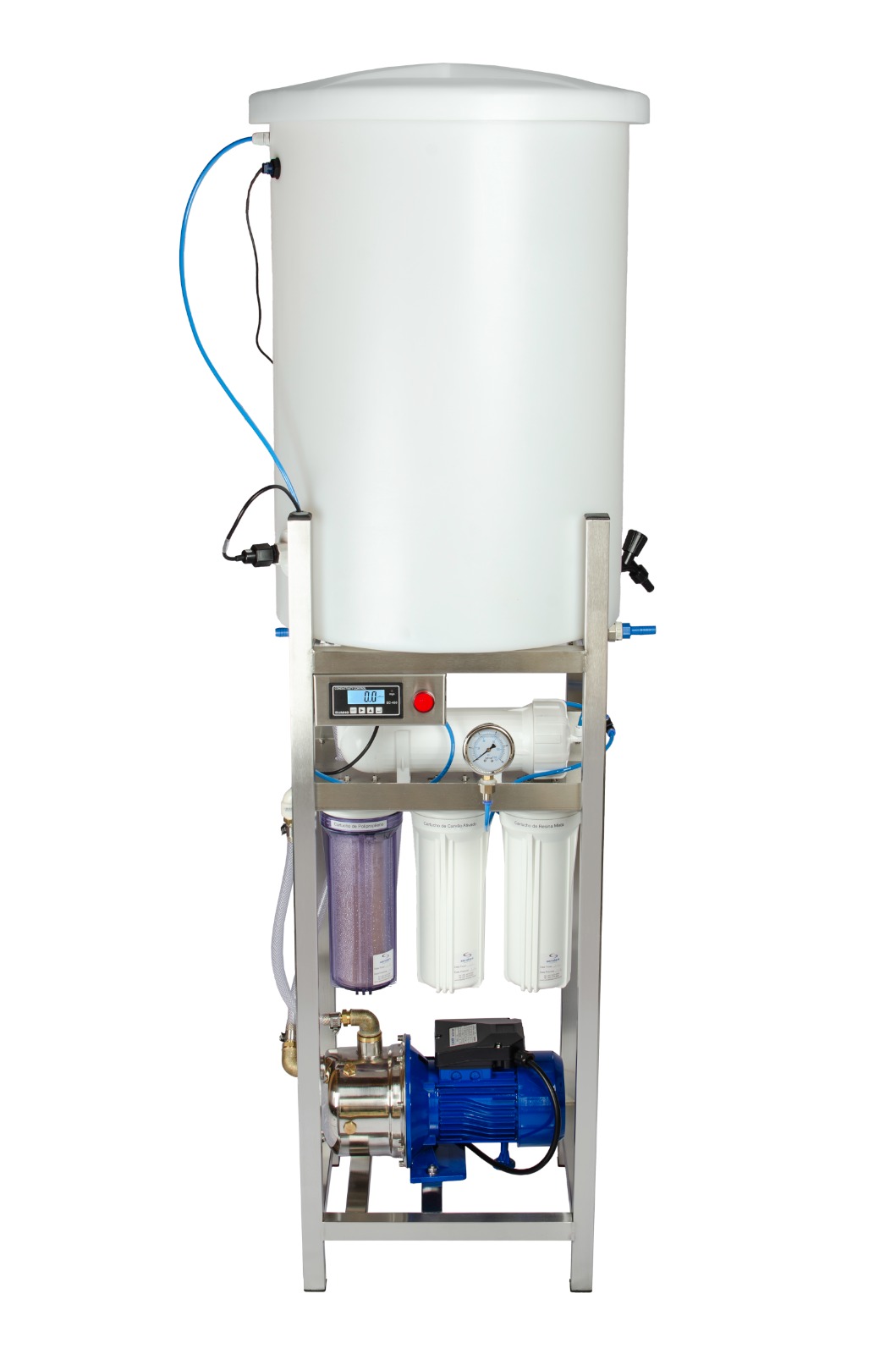Sistema de Osmose Reversa 60LH da Sanders do Brasil, utilizado para purificação de água em processos hospitalares e laboratoriais.